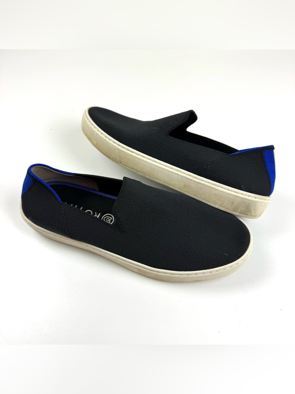 Rothy’s Classic Black Solid Slip On The Sneakers Knit Comfort Shoes Women’s Sz 8